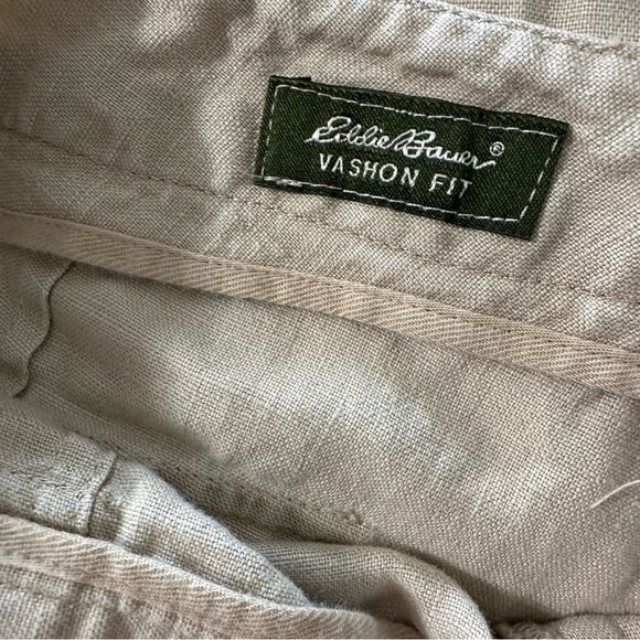 Eddie Bauer Vashon fit women's size 14 wide leg capri linen pants - Picture 3 of 4